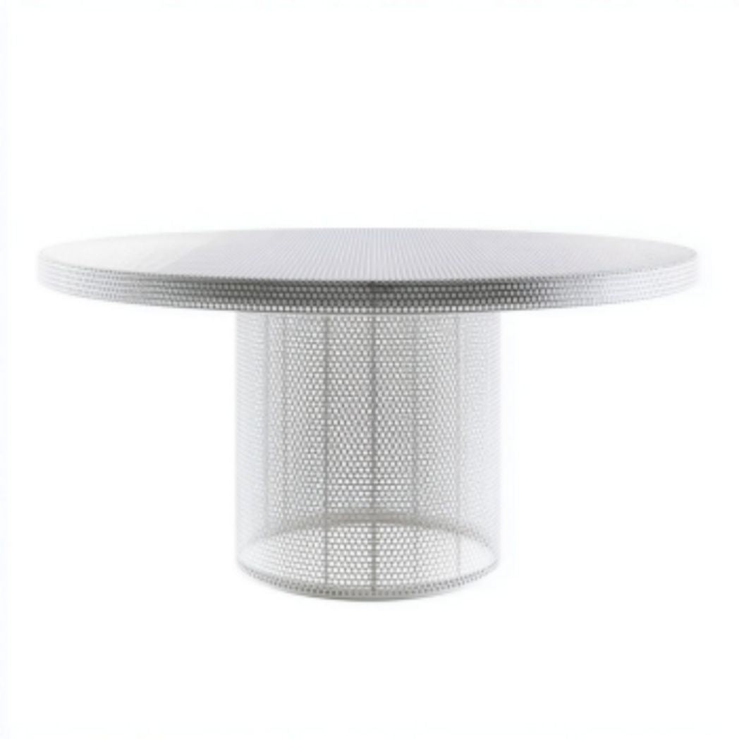 Glazen eettafel met houten poten voor de eetkamer - 120 x 120 x 75cm
