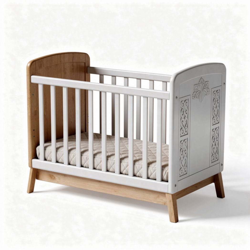 Wiegenbed van hout voor de babykamer - 130 x 70 x 85cm