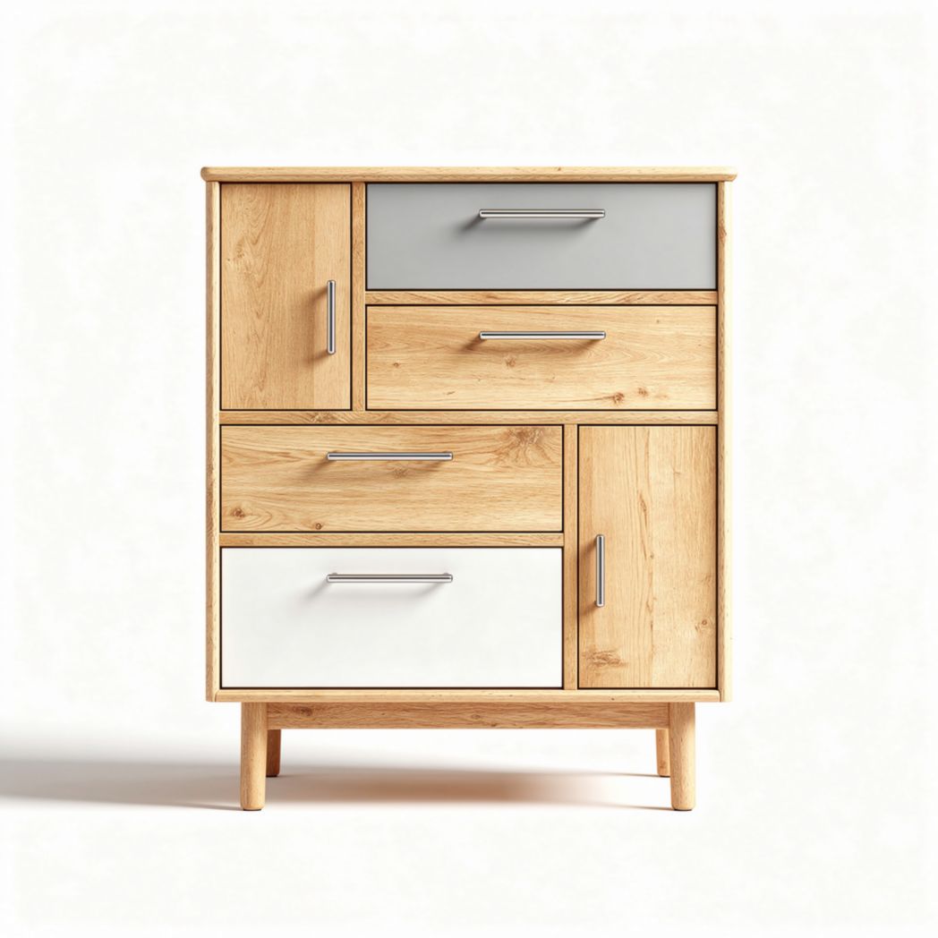Dressoir van hout voor de woonkamer met verschillende lades - 80 x 40 x 90cm